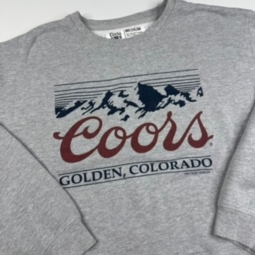 Coors‎ VIntage Design Mens Crewneck Sweatshirt Medium Grey